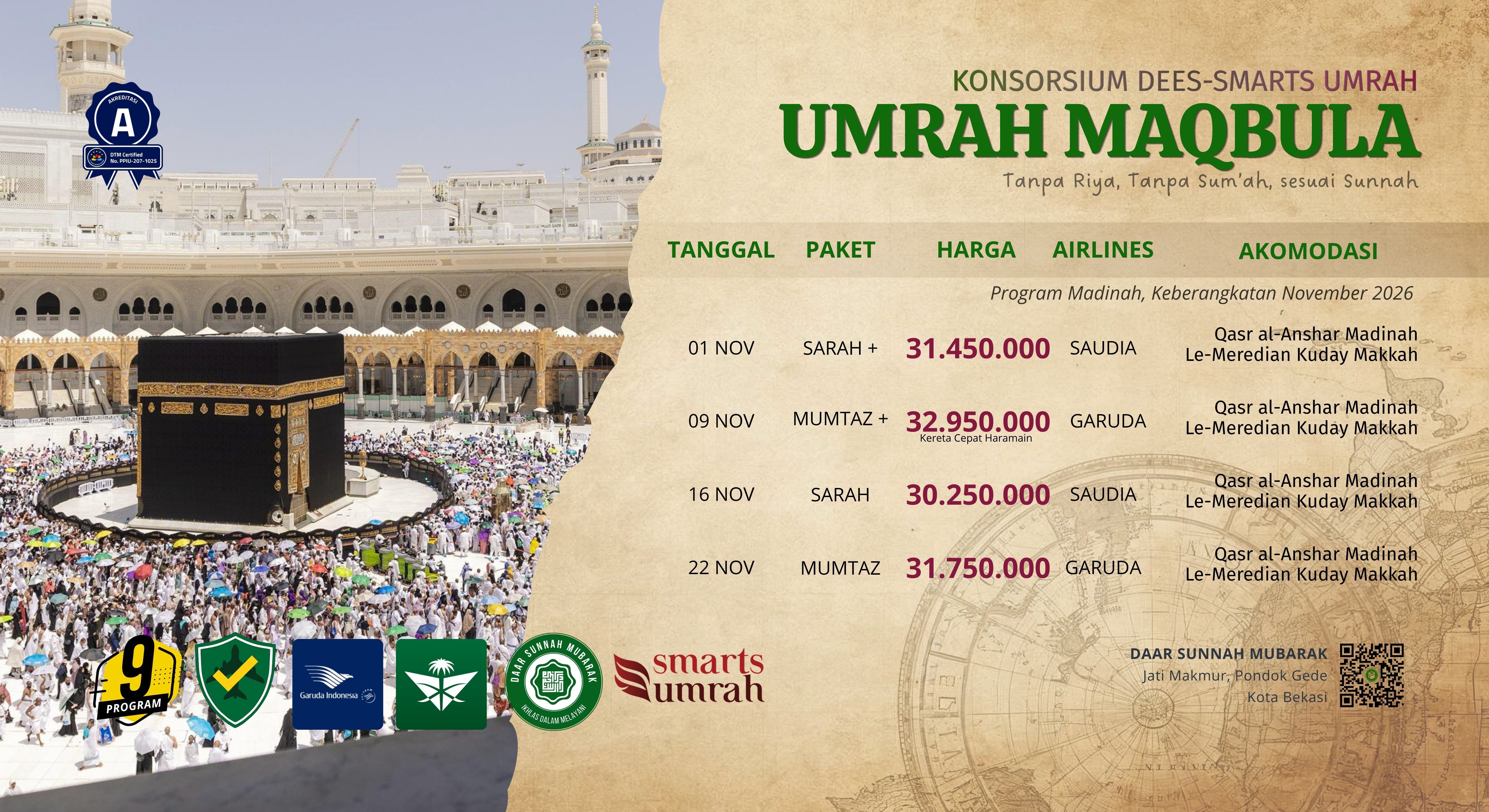 KONSORSIUM UMRAH MAQBULA DEES - SMART NOV 2026